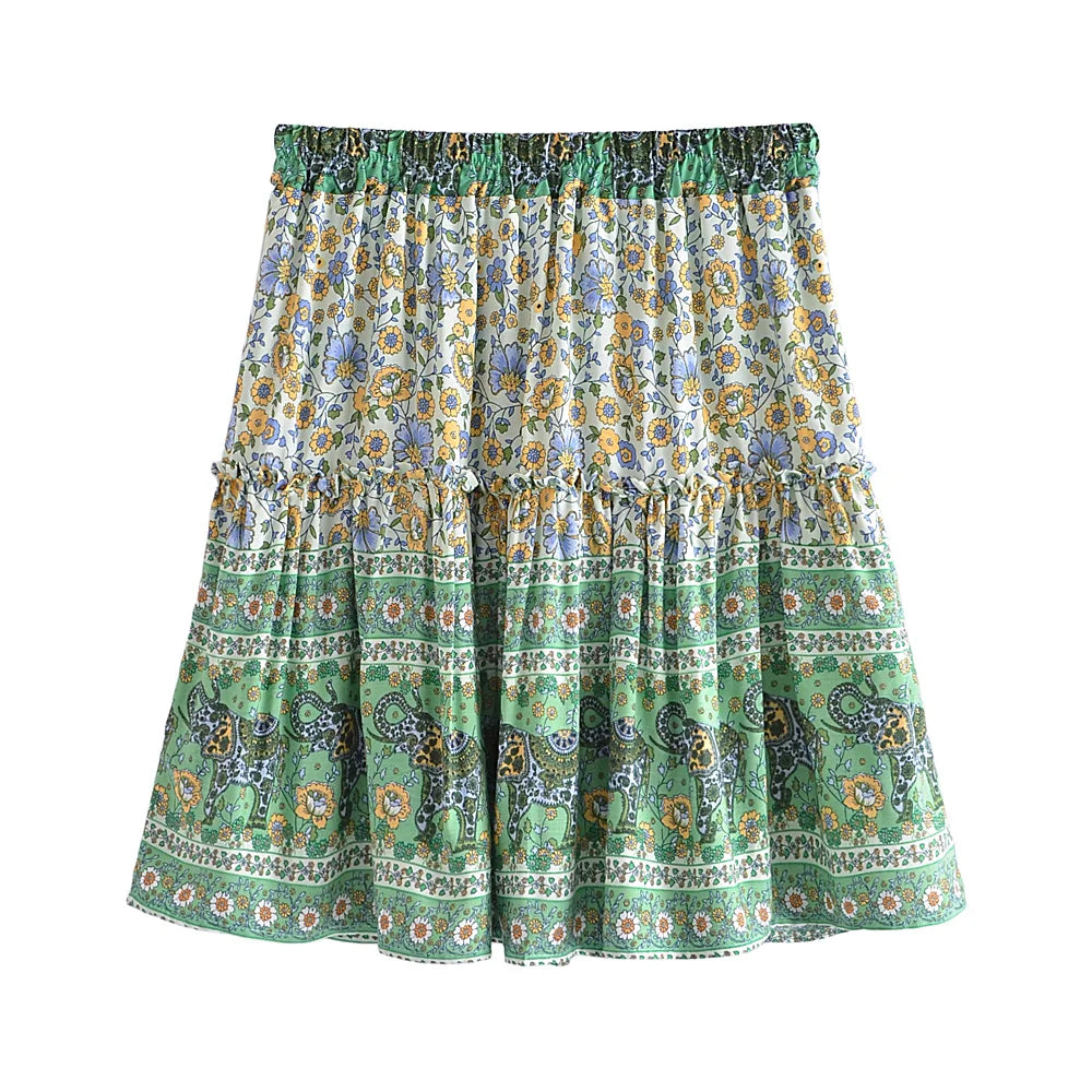 Juniper Dream Floral Print Mini Skirt