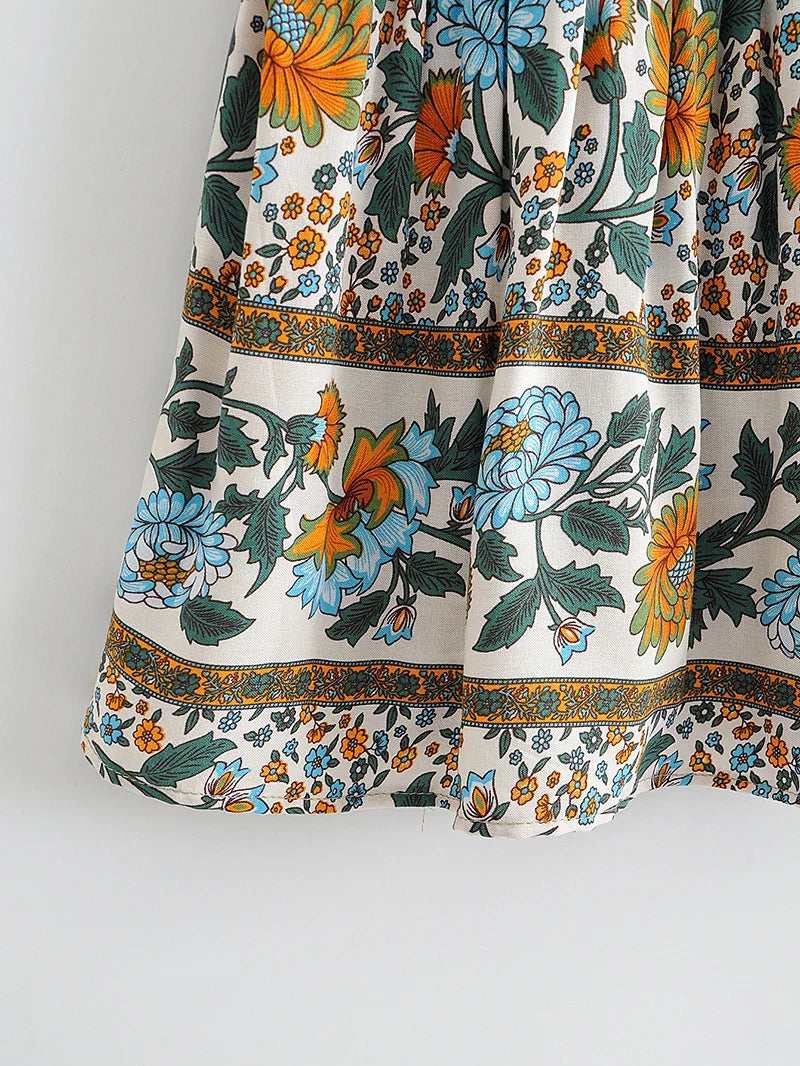 Garden Blooms Floral Print Mini Skirt