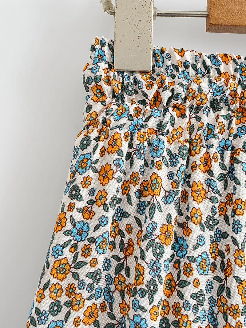 Garden Blooms Floral Print Mini Skirt