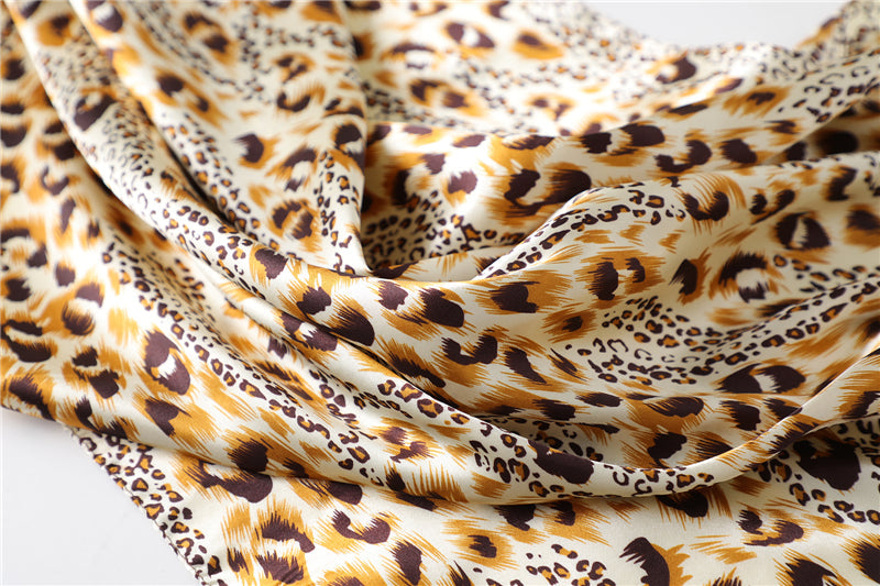 Light Brown Cheetah Boho Scarf