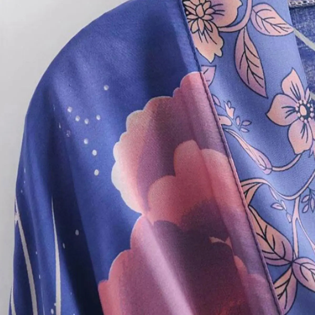 Moonstruck Indigo Goddess Boho Short Kimono Robe