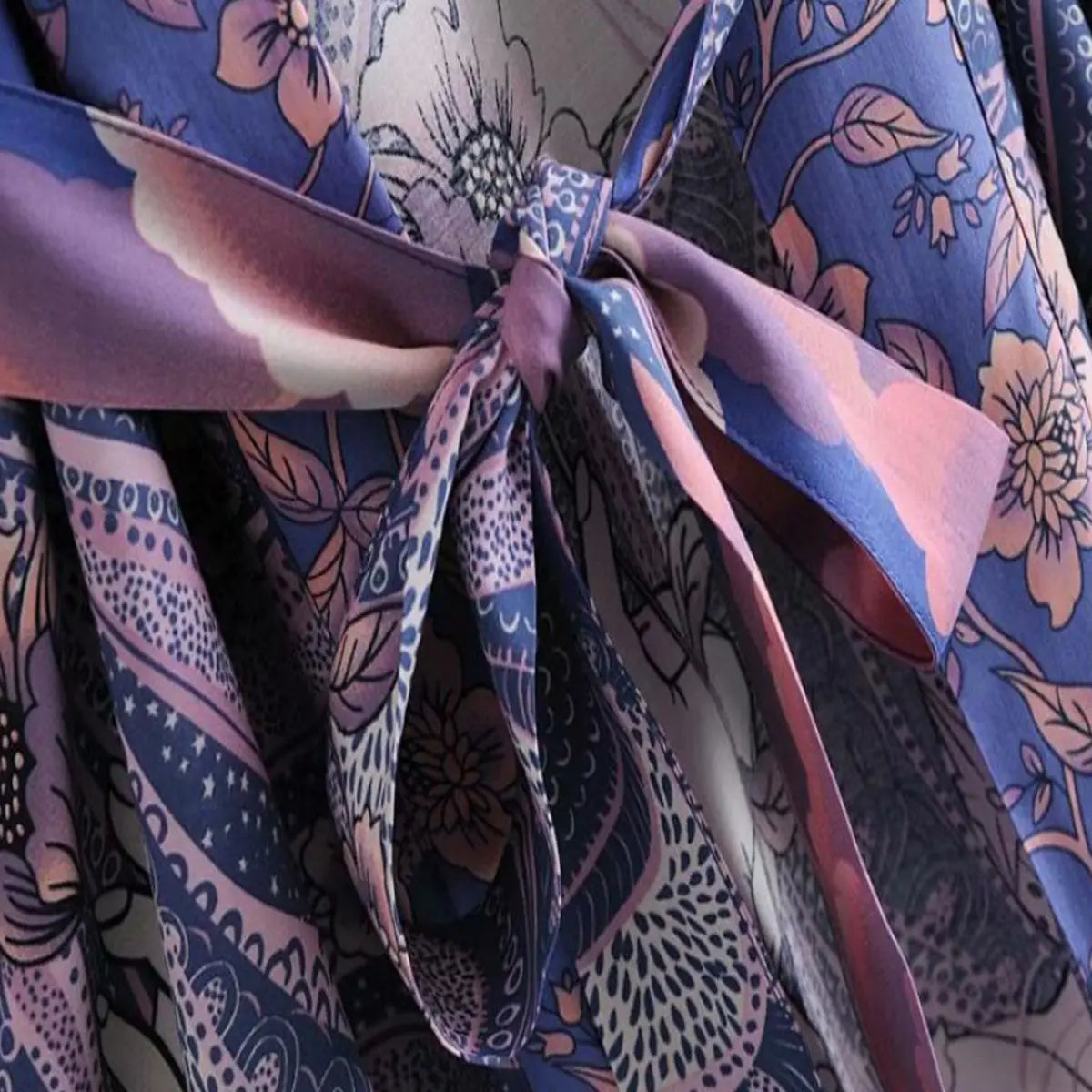 Moonstruck Indigo Goddess Boho Short Kimono Robe