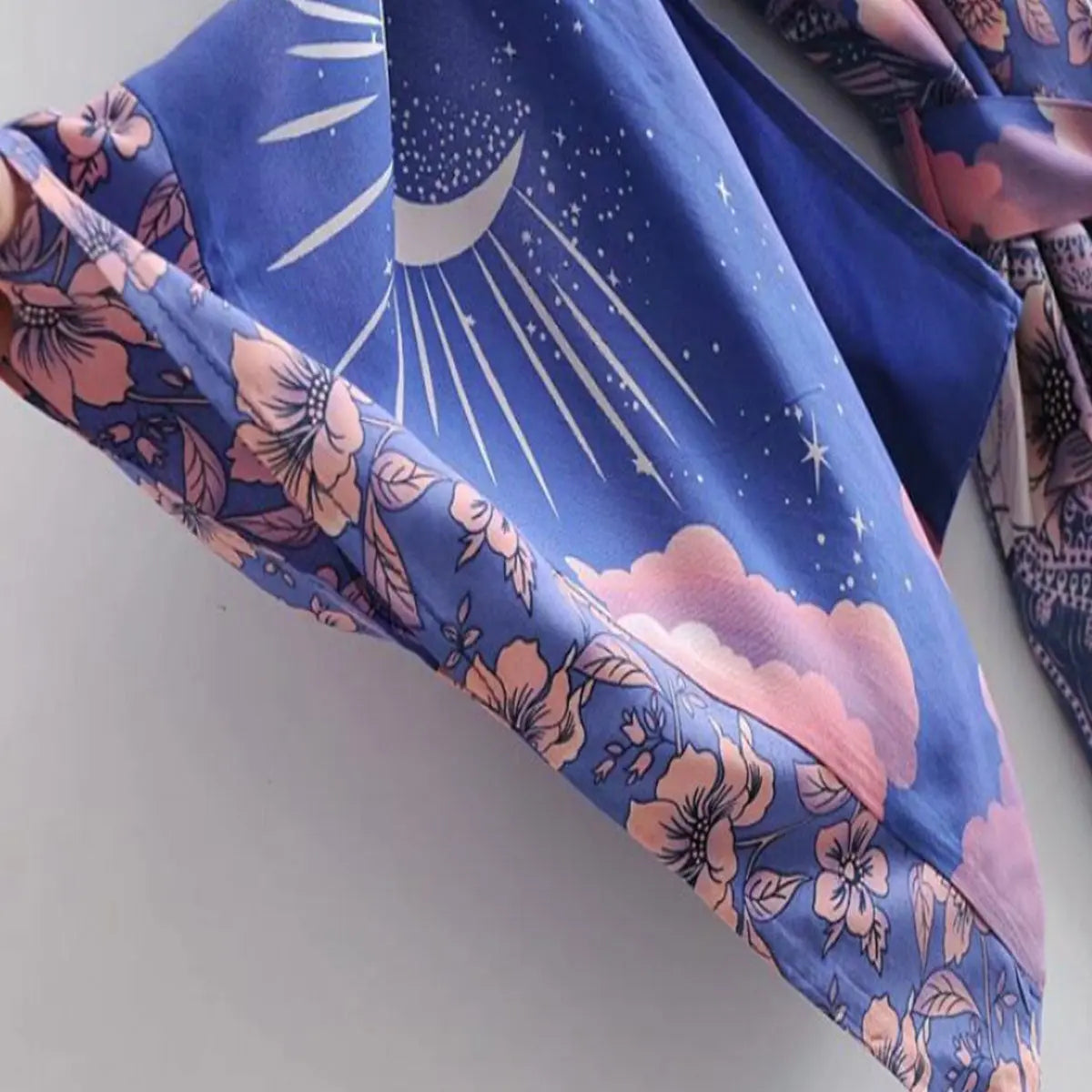 Moonstruck Indigo Goddess Boho Short Kimono Robe