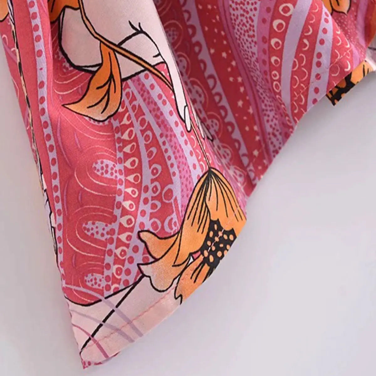 Moonstruck Pink Goddess Boho Kimono Short Robe