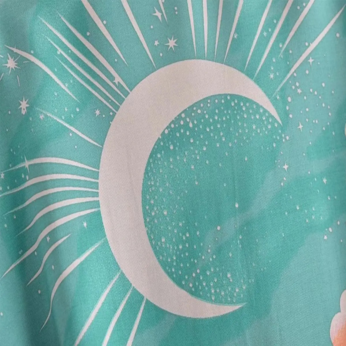 Moonstruck Teal Goddess Boho Kimono Short Robe