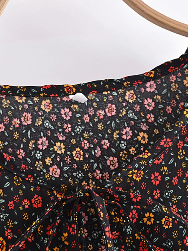 Wild Blooms Boho Floral Print Mini Dress