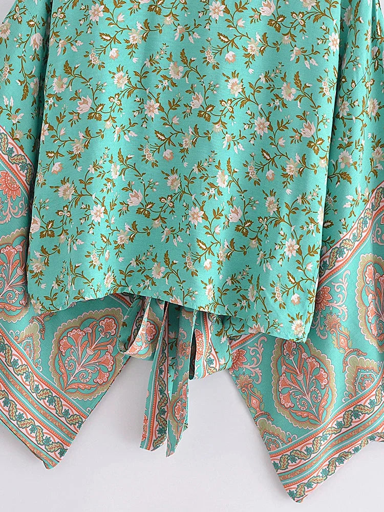 Ethereal Blooms Boho Floral Print Crop Top