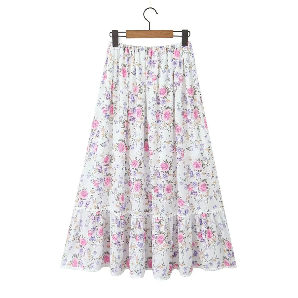 Secret Garden Boho Floral Print Maxi Skirt