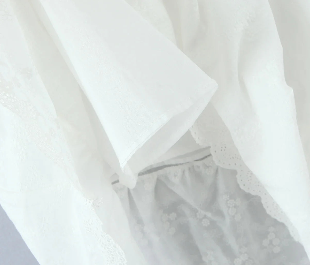 Dreamy White Floral Embroidered Midi Skirt