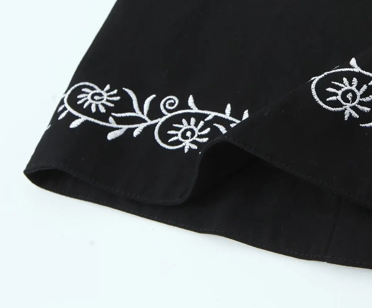 Black Paisley Boho Floral Embroidered Vest