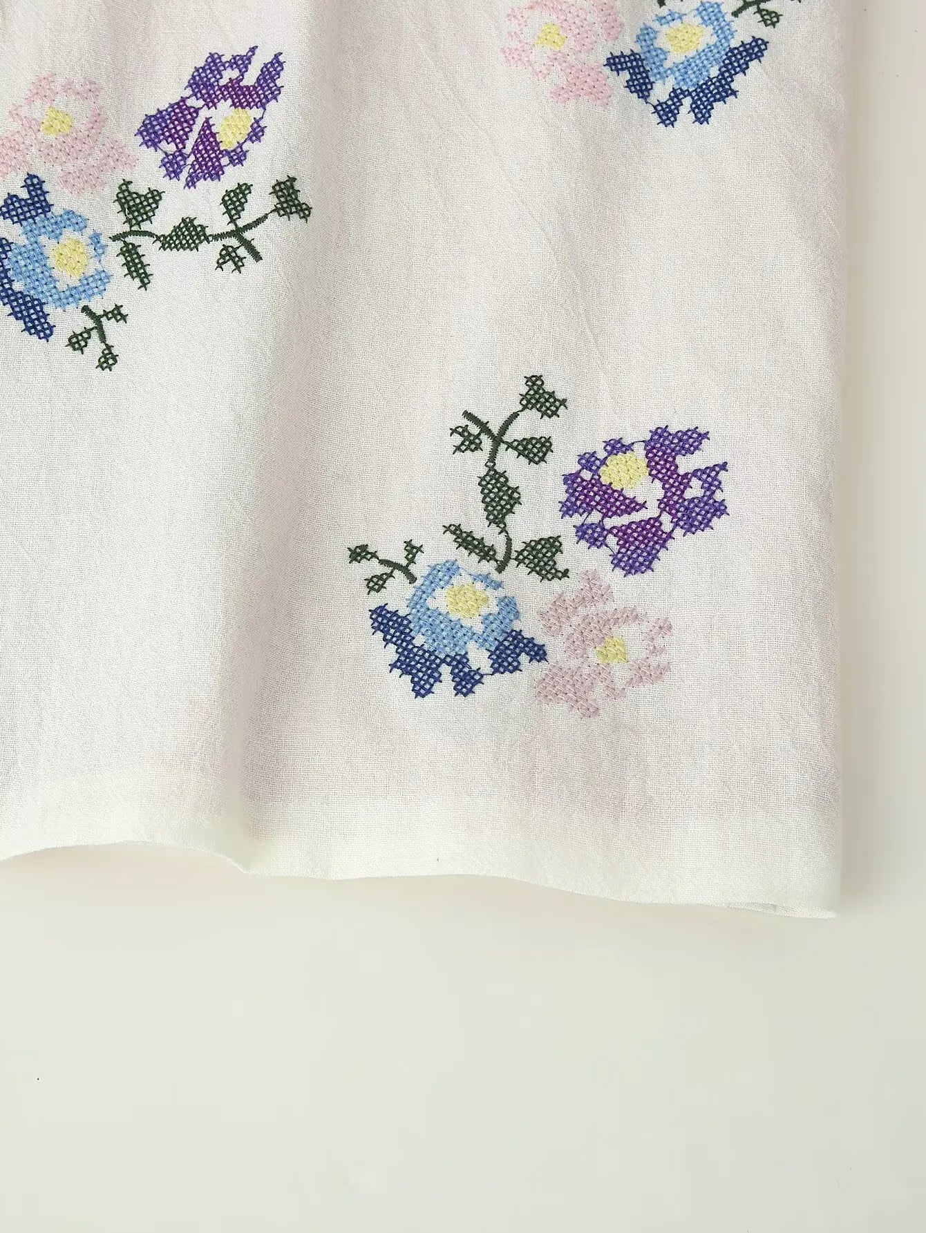 Blush Meadow Floral Embroidered Boho Cardigan