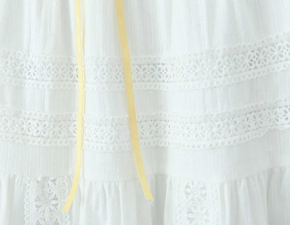 Daisy Breeze Floral Boho Maxi Skirt