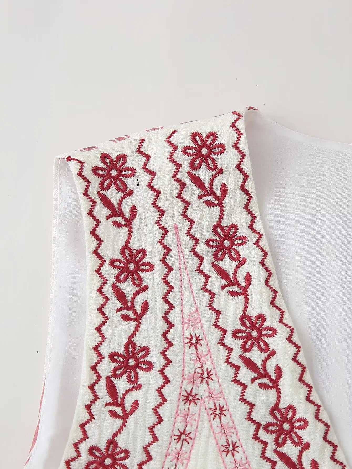 Daisy Blooms Boho Floral Embroidered Vest