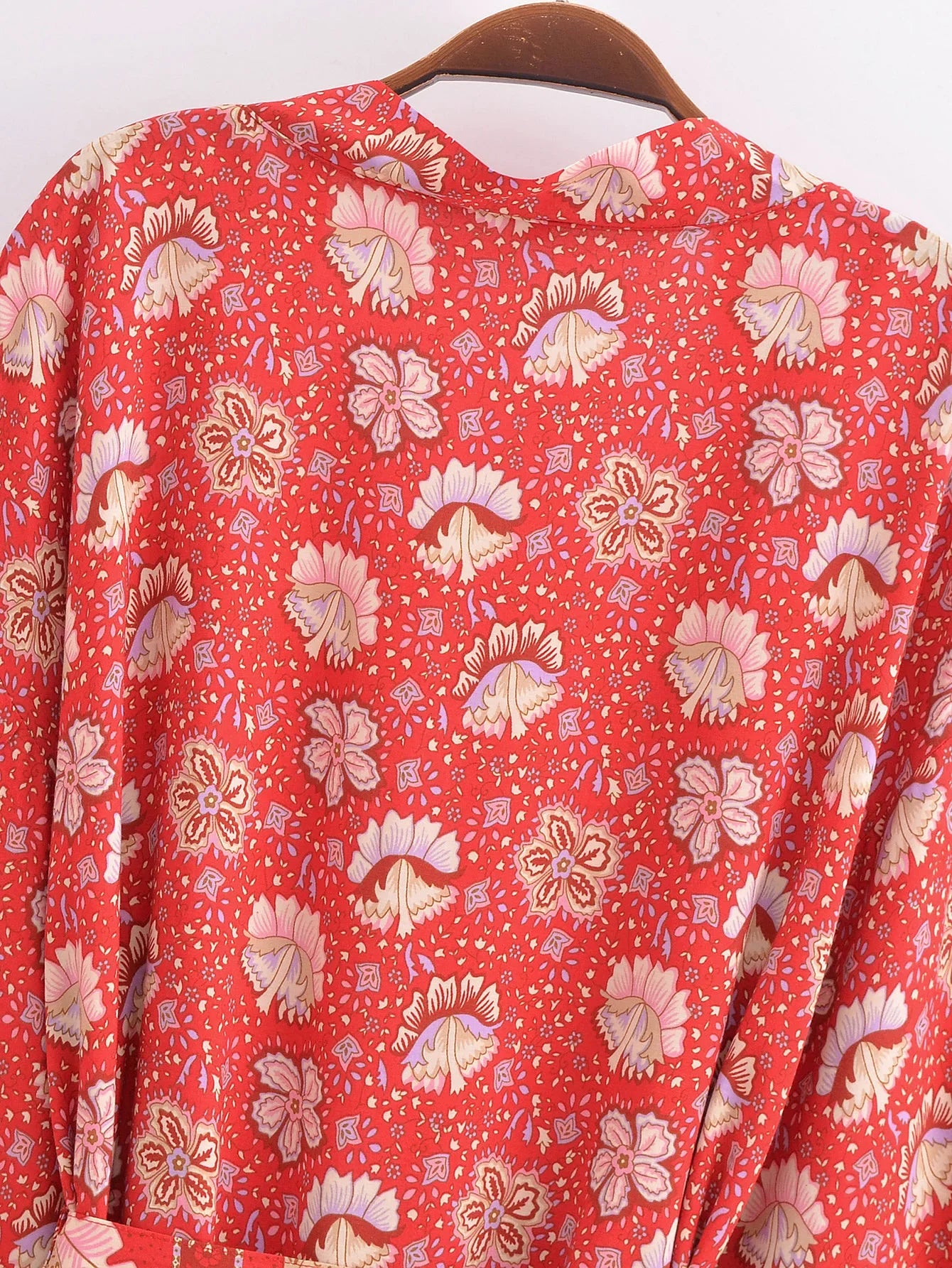 Wild Savannah Boho Floral Print Short Robe