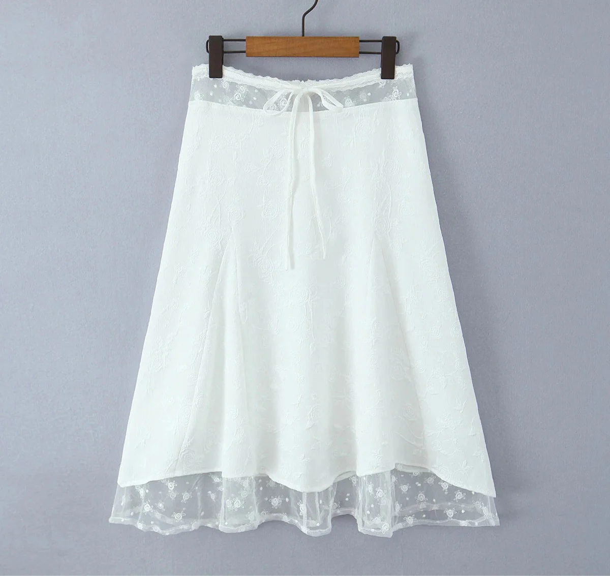 Whispering Rosebud Floral Midi Skirt