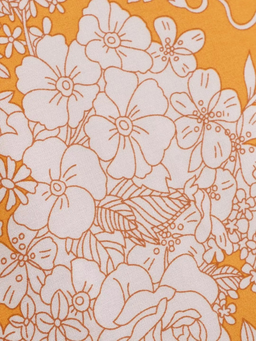 Saffron Bloom Boho Floral Print Short Robe