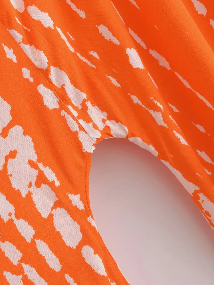 Tangerine Tide Boho Crop Top
