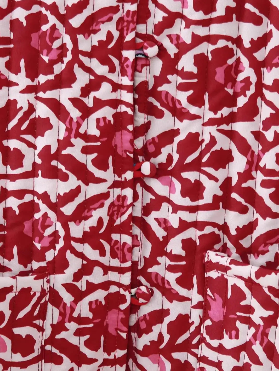 Red Reversible Boho Floral Vest