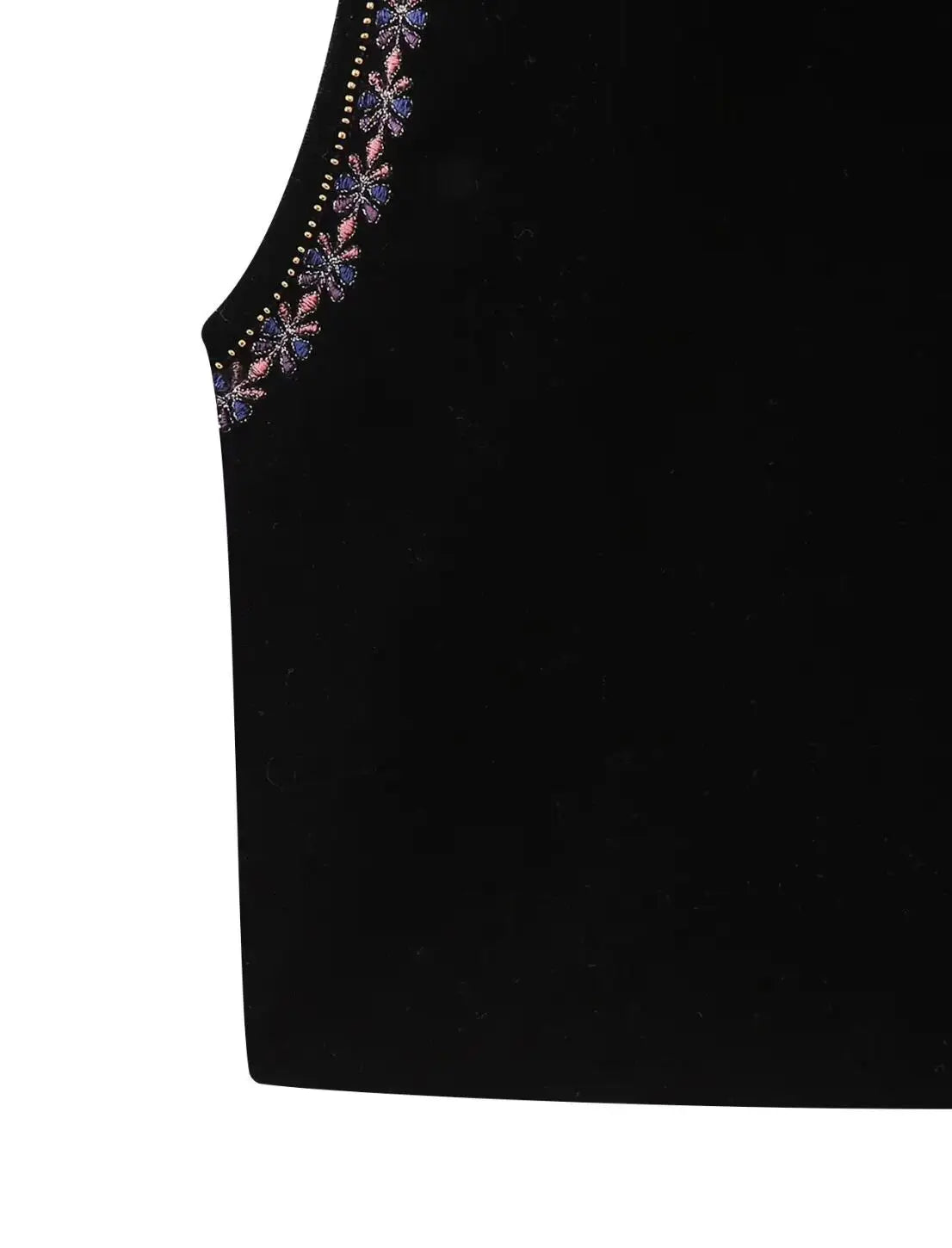Black Shimmer Boho Sequin Embroidered Vest