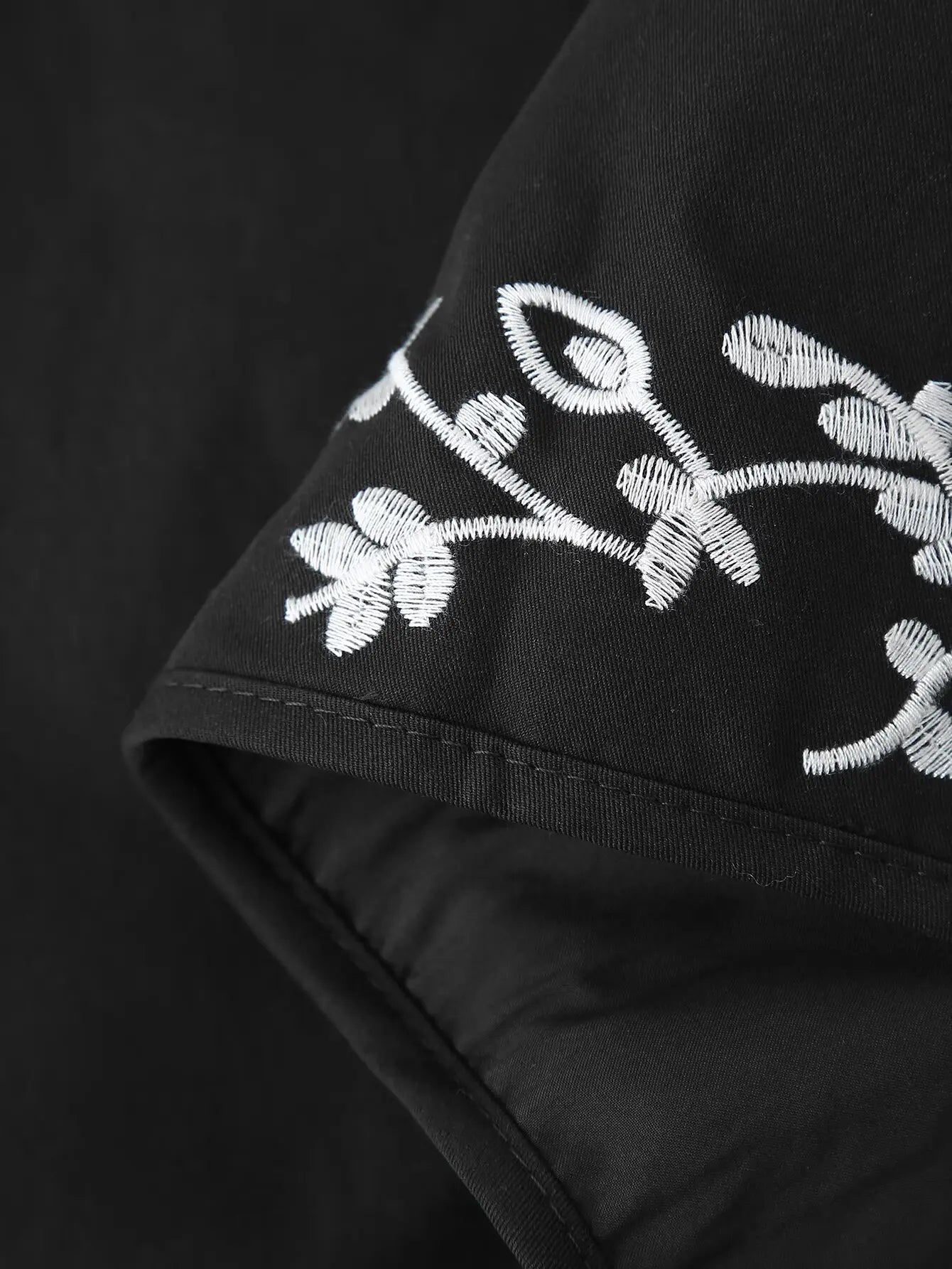 Midnight Bloom Boho Floral Embroidered Vest