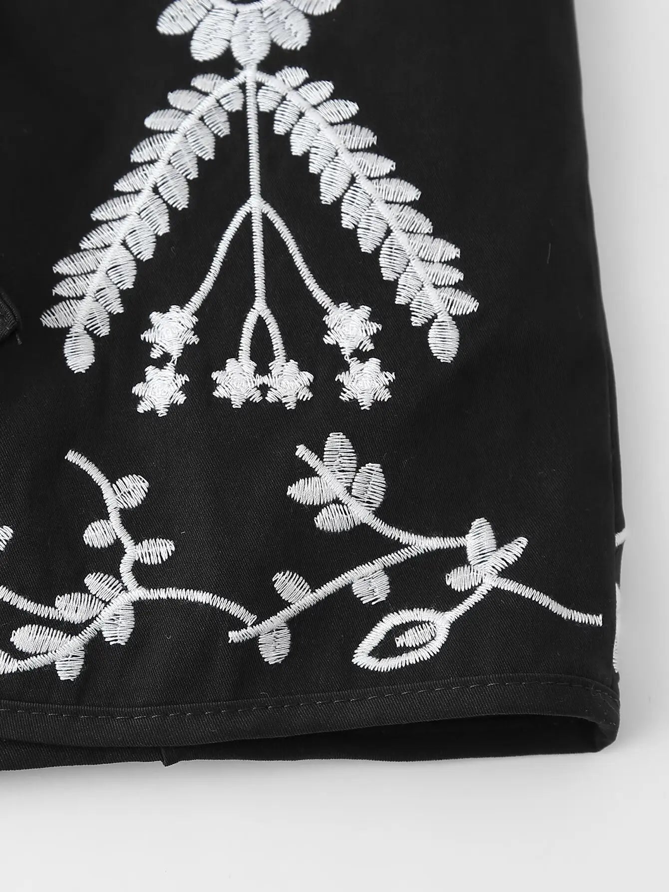 Midnight Bloom Boho Floral Embroidered Vest