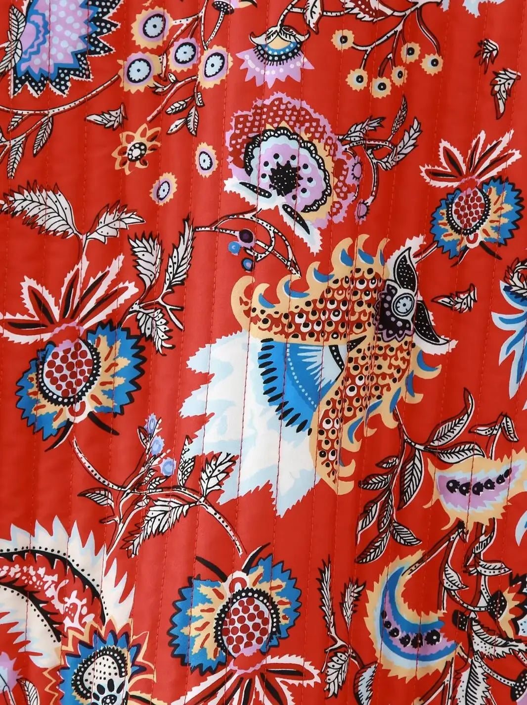 Red Reversible Boho Floral Vest