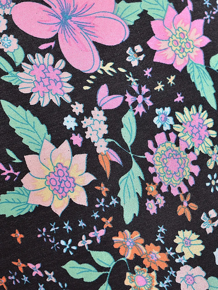 Hibiscus Dream Boho Floral Print Short Robe