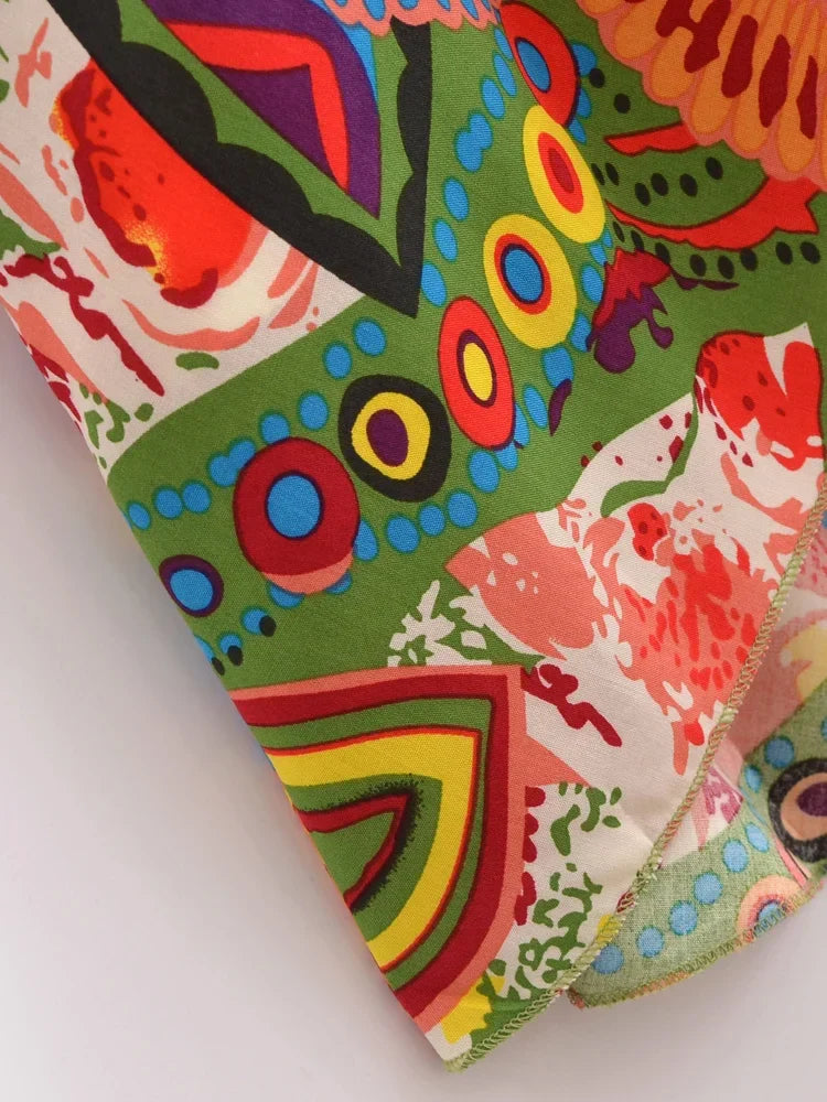 Psychedelic Sunrise Boho Floral Print Maxi Dress