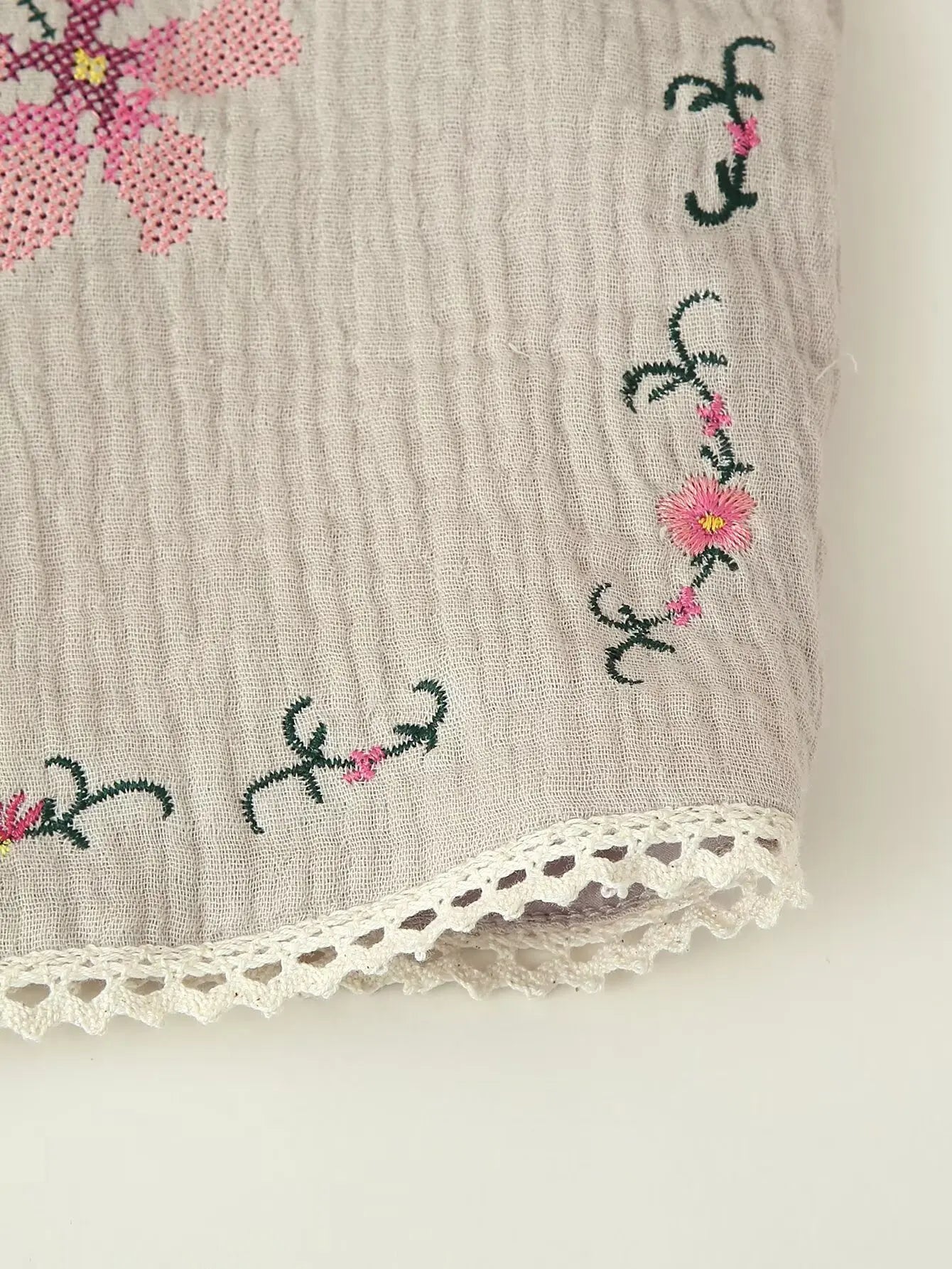 Sandy Bloom Boho Floral Embroidered Vest