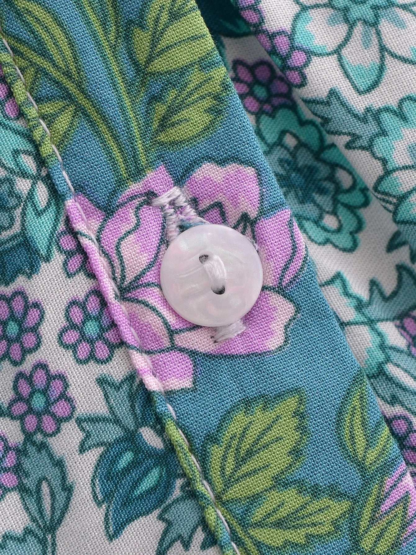 Cyan Dream Boho Floral Print Mini Dress
