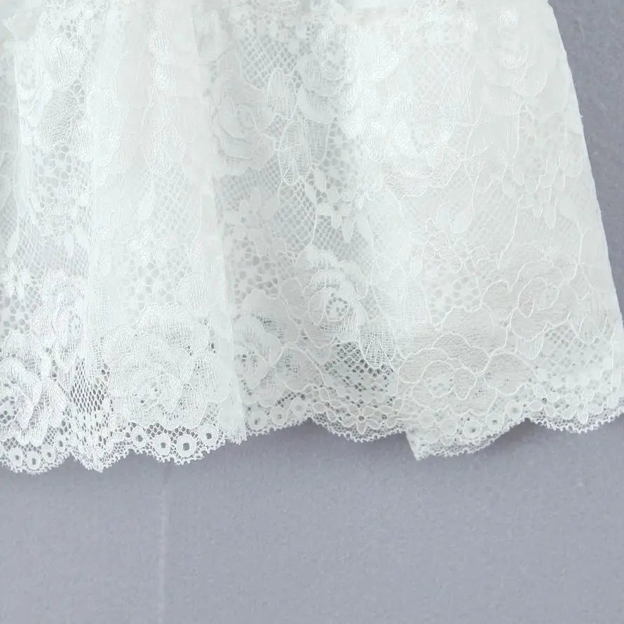 Whispering Lace Semi-Sheer Midi Skirt