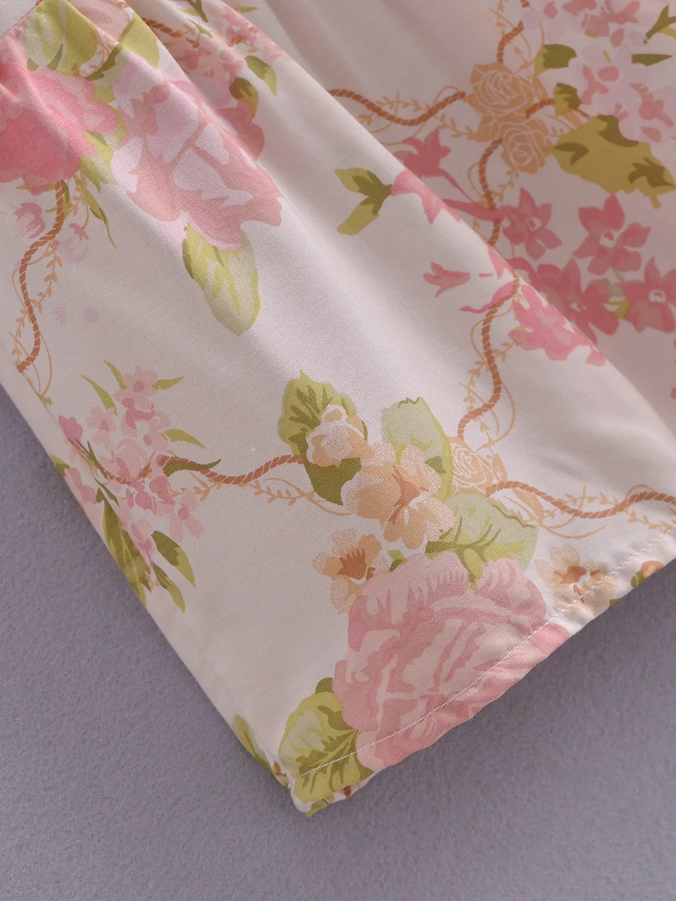 Blushing Rose Floral Print Boho Maxi Skirt