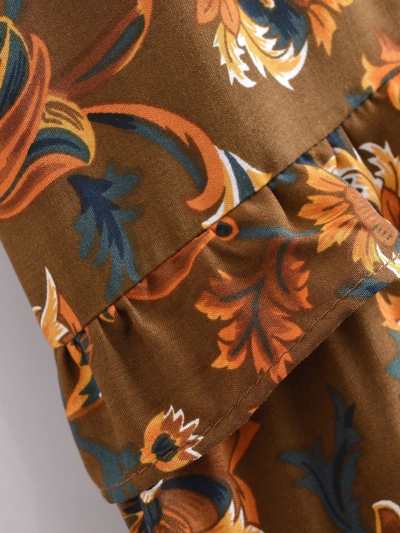 Rustic Wildflower Boho Floral Print Midi Dress