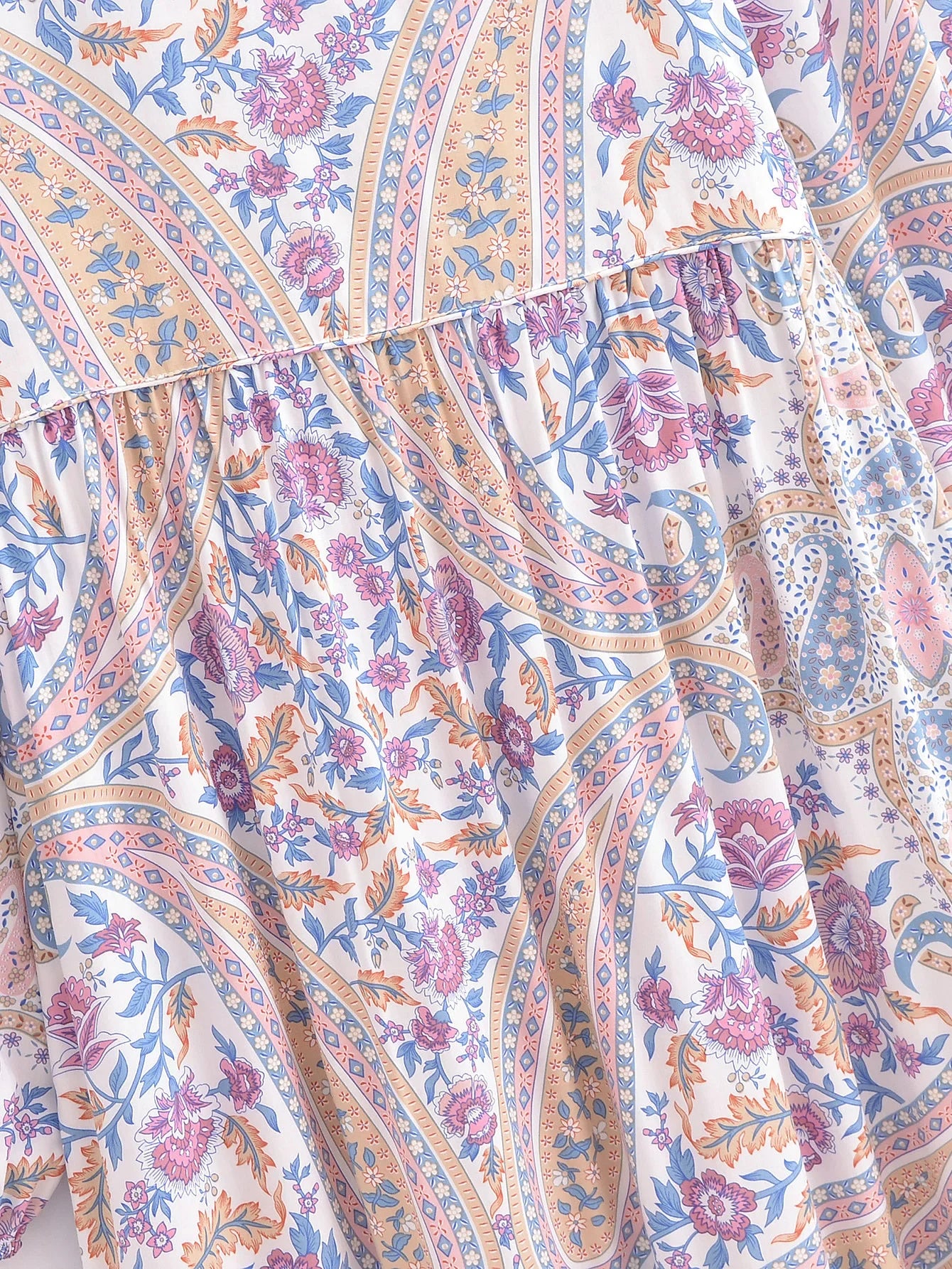 Lavender Daydream Boho Floral Print Maxi Dress
