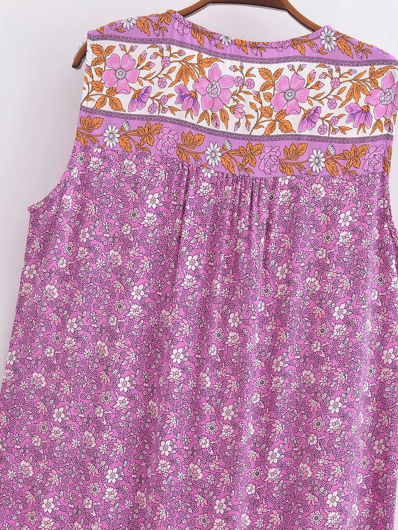 Rosy Pink Boho Floral Print Mini Dress