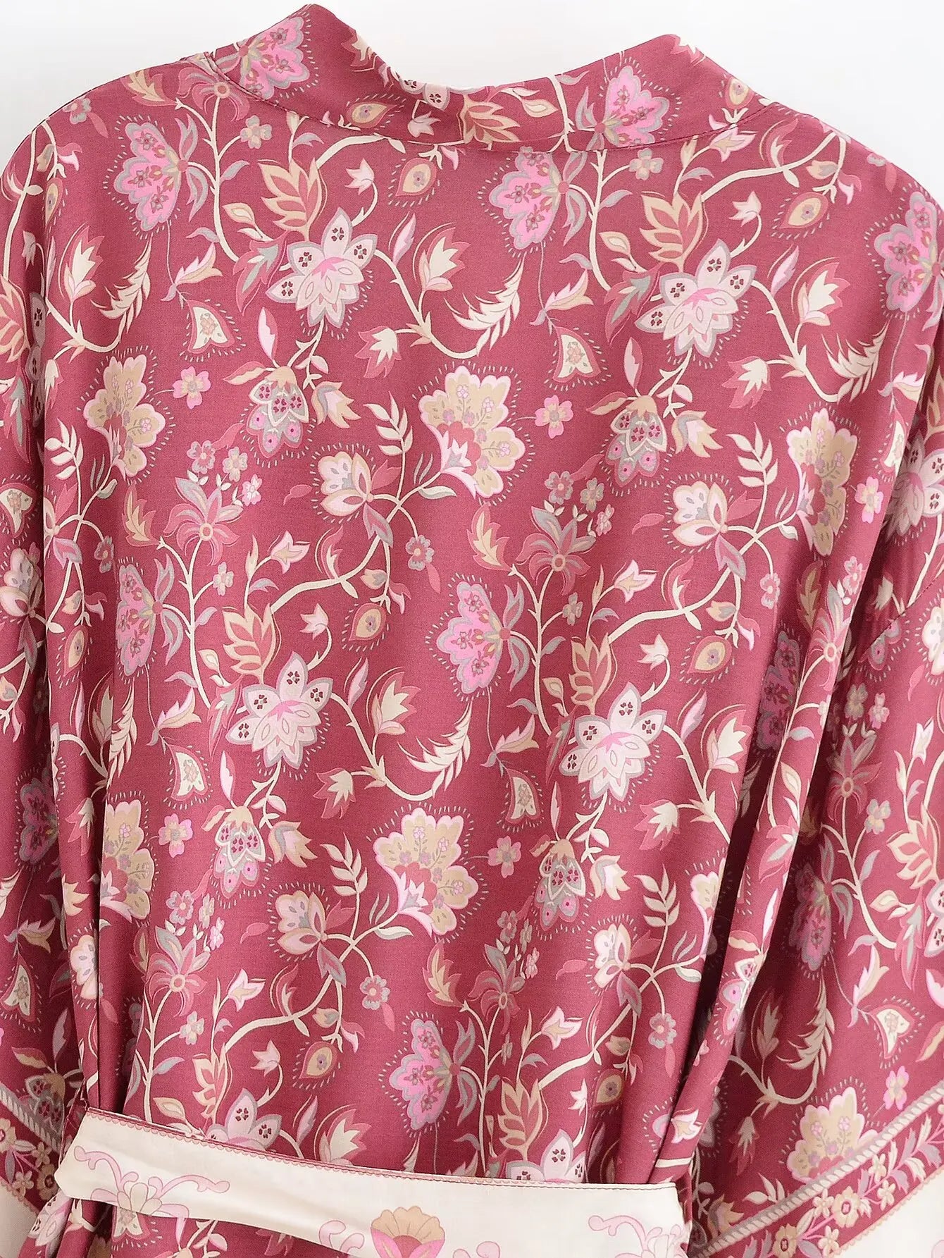Wild Berry Bloom Boho Floral Print Short Robe