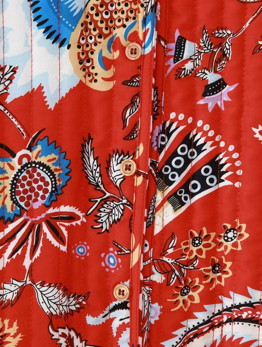 Red Reversible Boho Floral Vest