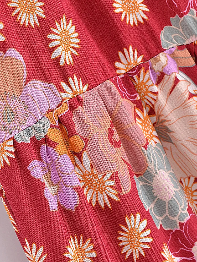 Wild Currant Floral Print Boho Maxi Skirt