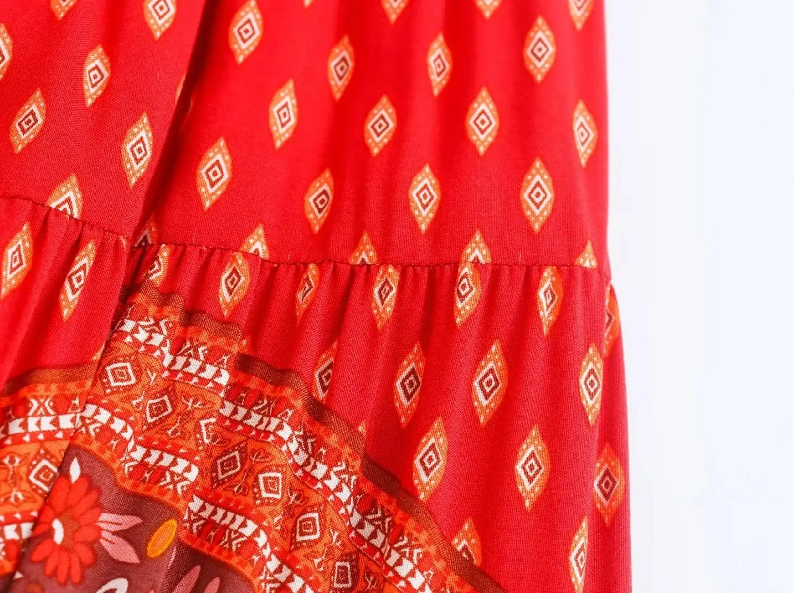 Wandering Hearts Boho Floral Print Midi Skirt