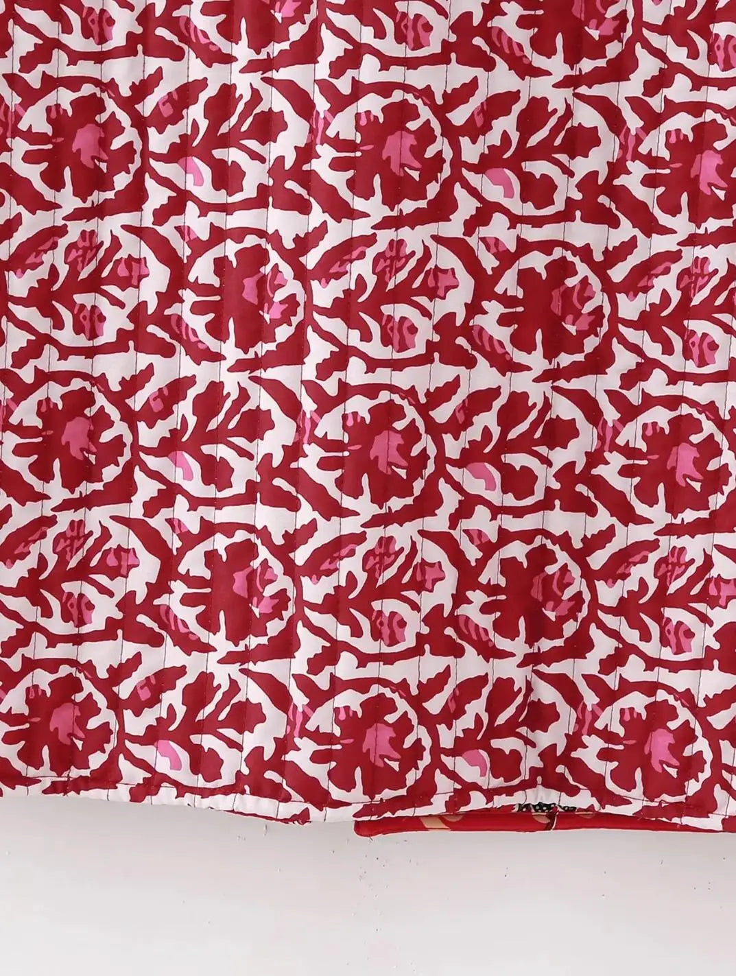 Red Reversible Boho Floral Vest