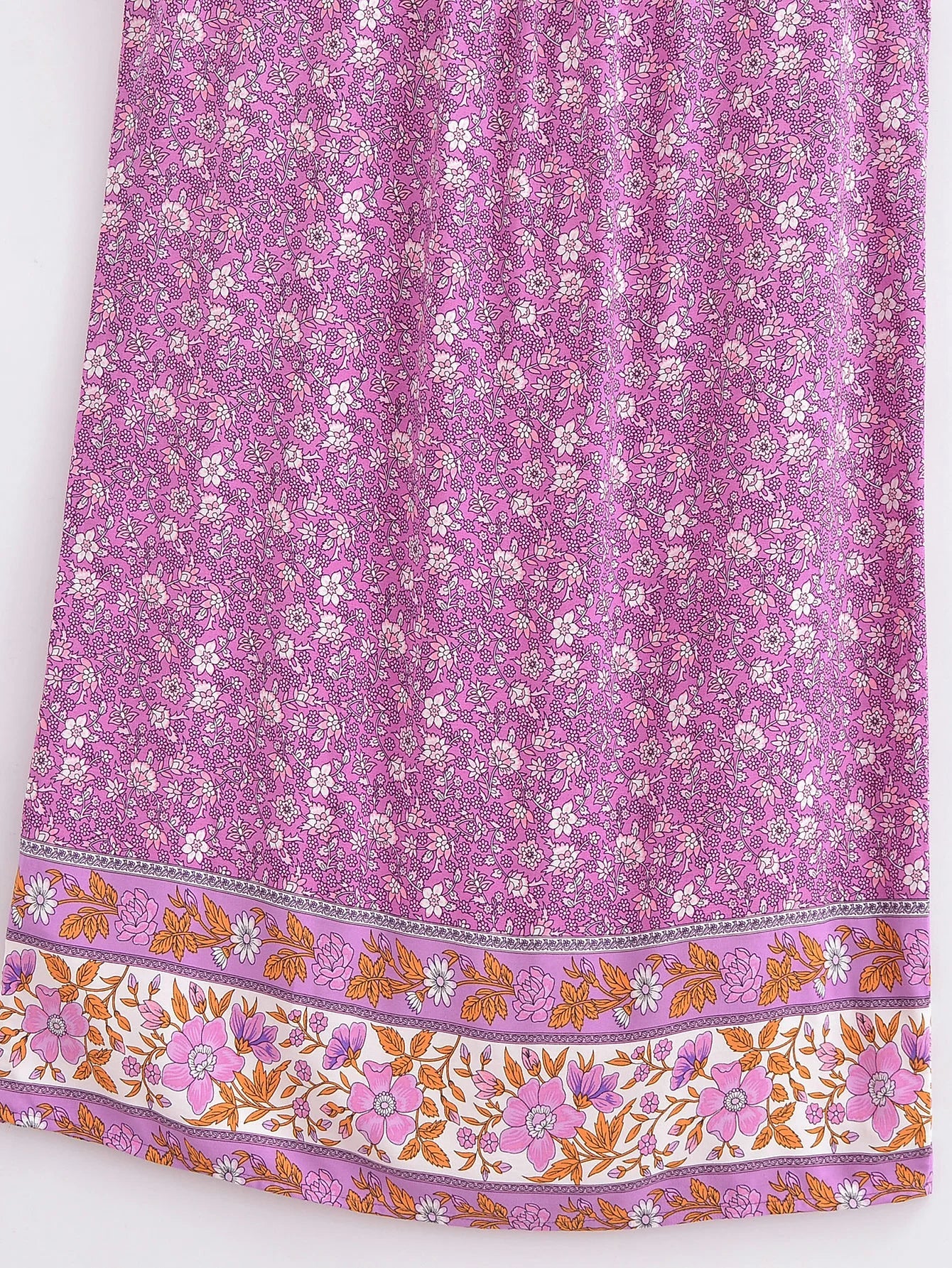 Rosy Pink Boho Floral Print Mini Dress