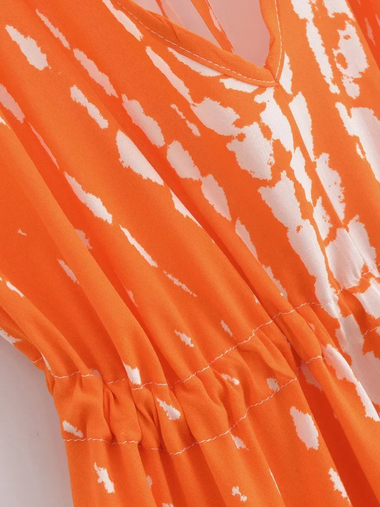 Tangerine Tide Boho Maxi Dress