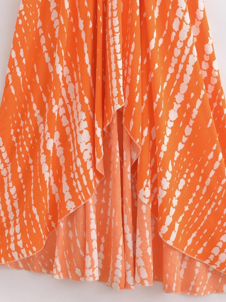 Tangerine Tide Boho Maxi Dress