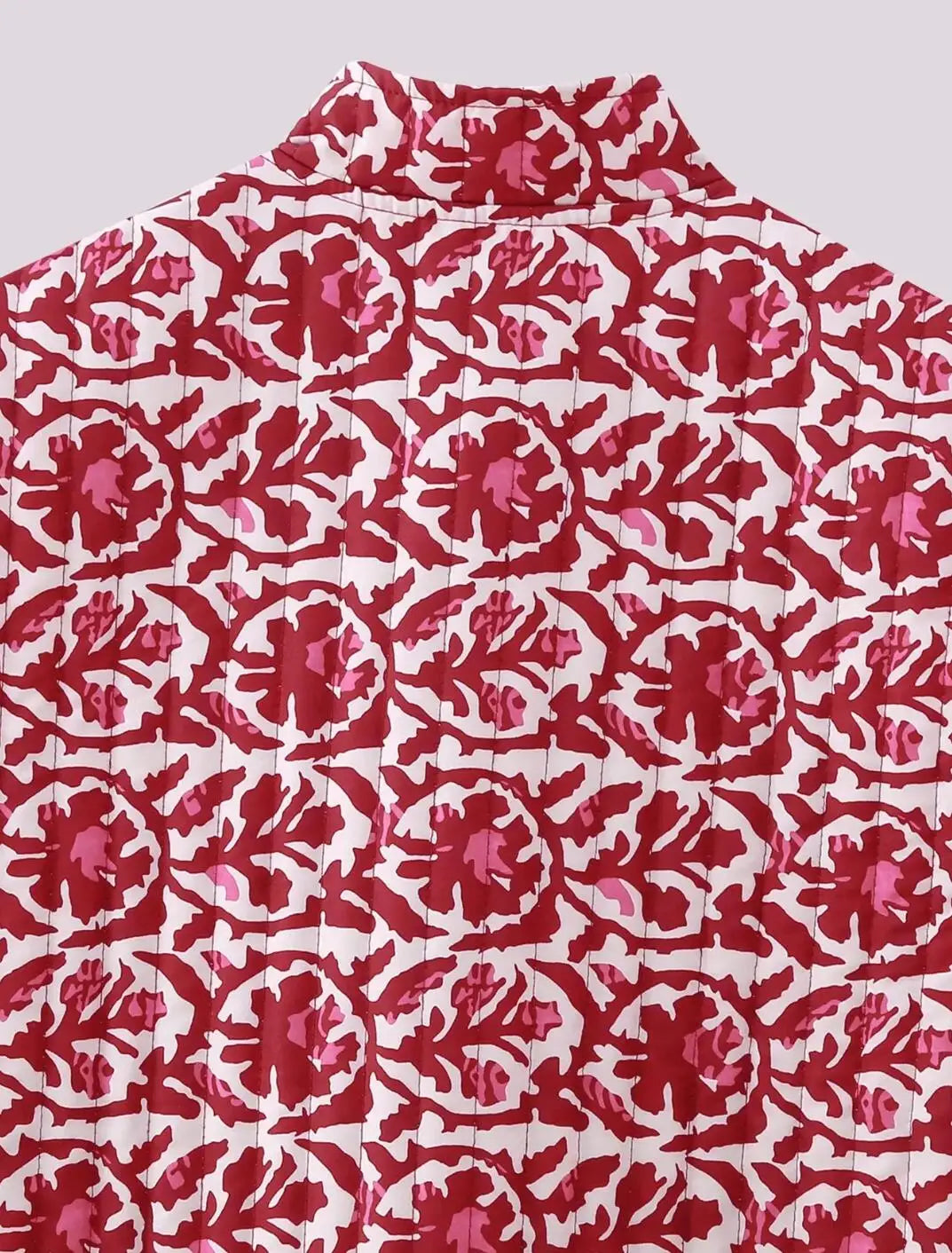 Red Reversible Boho Floral Vest