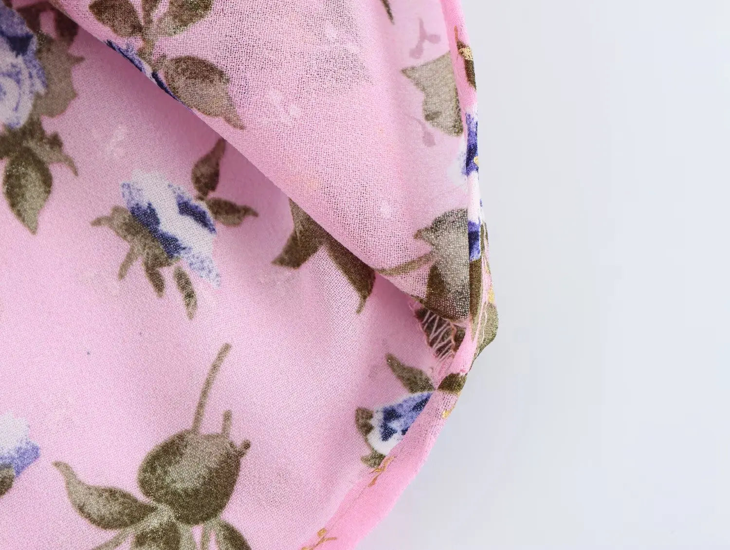Rosy Bloom Boho Floral Print Semi-Sheer Crop Top