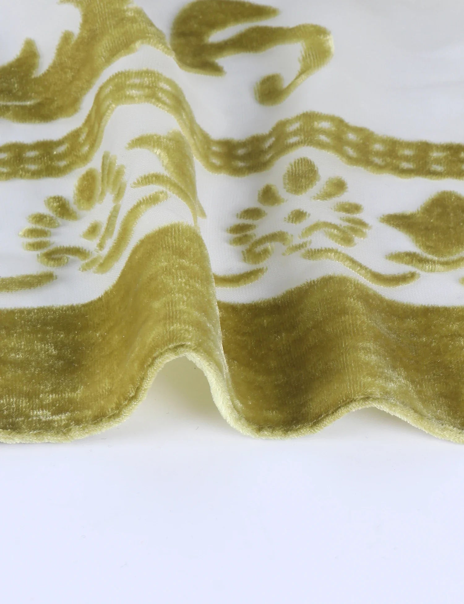 Ethereal Olive Floral Print Velvet Burnout Kimono