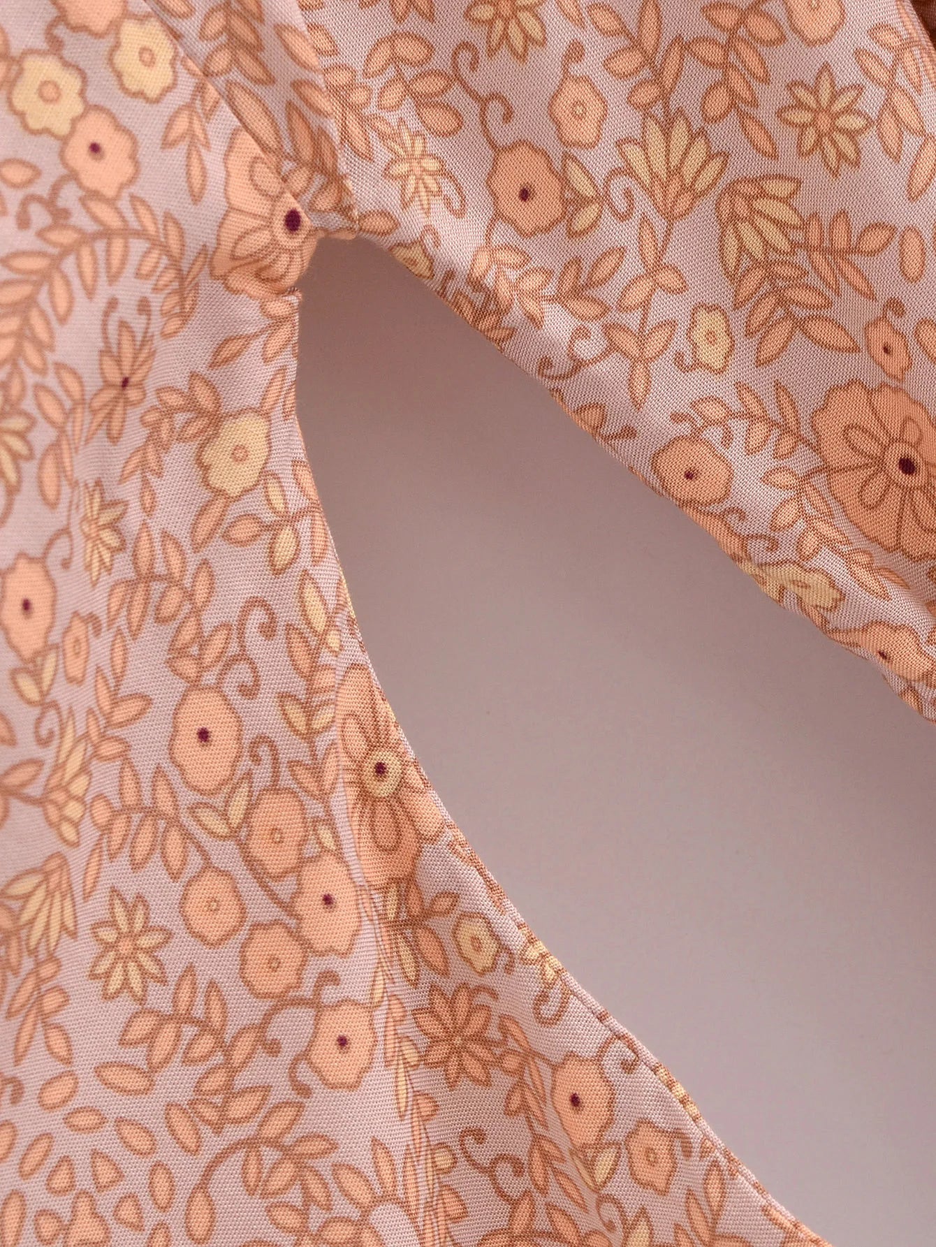 Coral Serenade Boho Floral Print Short Robe