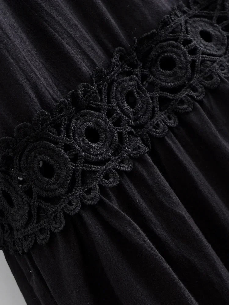 Moonlit Veil Boho Midi Skirt