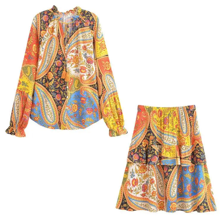 Festival Spirit Boho Floral Print Mini Skirt