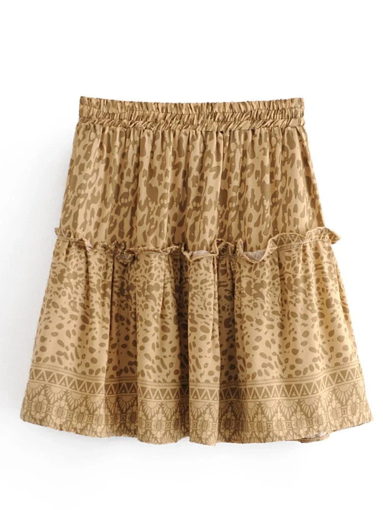 Wanderwild Leopard Print Mini Skirt